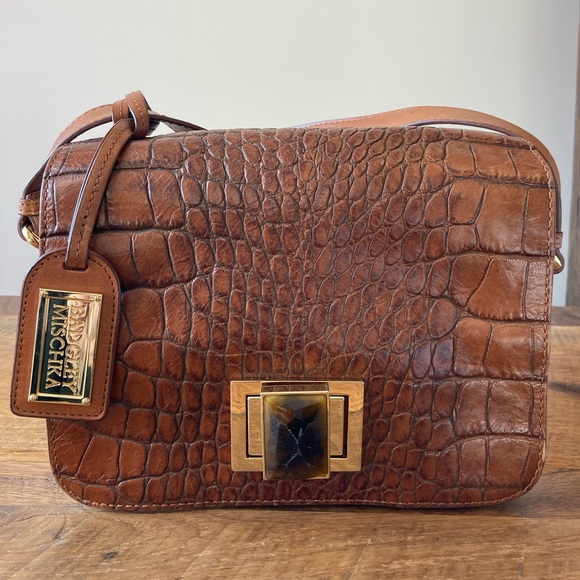 Badgley Mischka Handbags - Badgley Mischka tan leather, cross body bag